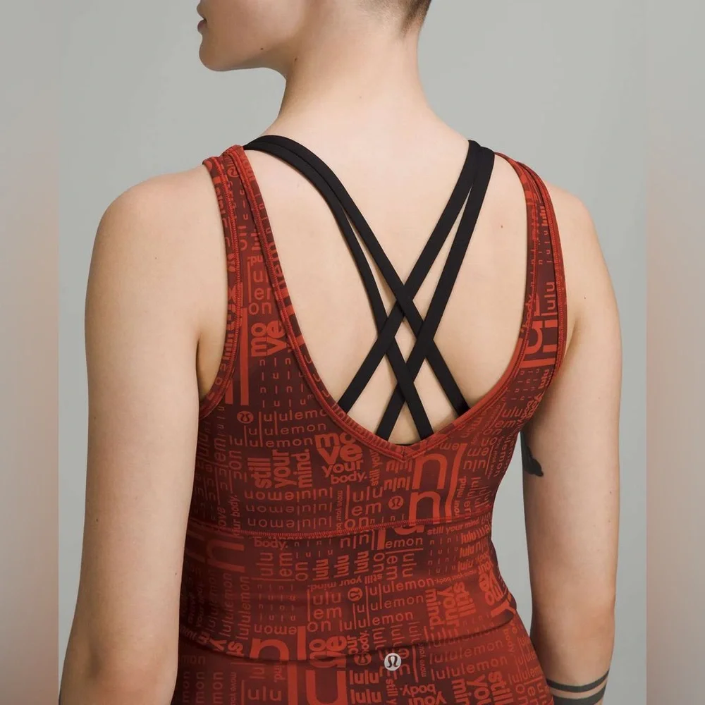 Lululemon Power Pivot Everlux Tank Red Ombre Print XXS